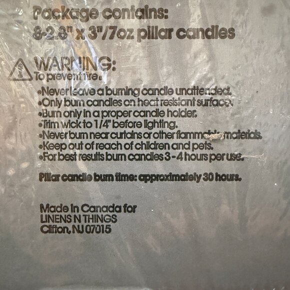 Basics Set of 8 Pillar Candles - NEW - Picture 4 of 4